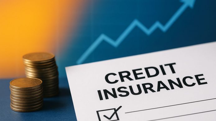 Coface logotyp med texten "Coface For trade" under, framför abstrakta, ljusa linjer.